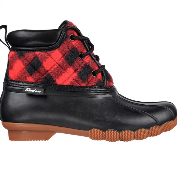 Skechers Shoes - Red and black plaid Sketchers duck boots